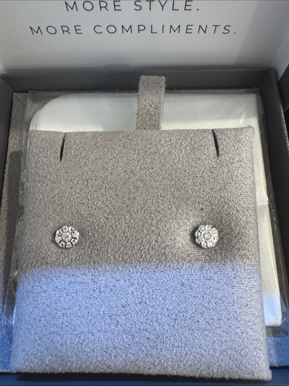 Delicate Floral Stud Earrings - Silver Tone